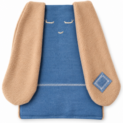 Buddy & Moo Denim Patch Flatty dog toy with crinkle ears and denim body